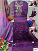 Sobia Nazir 1047 Floral Embroidery Luxury Unstitched Violet Suit