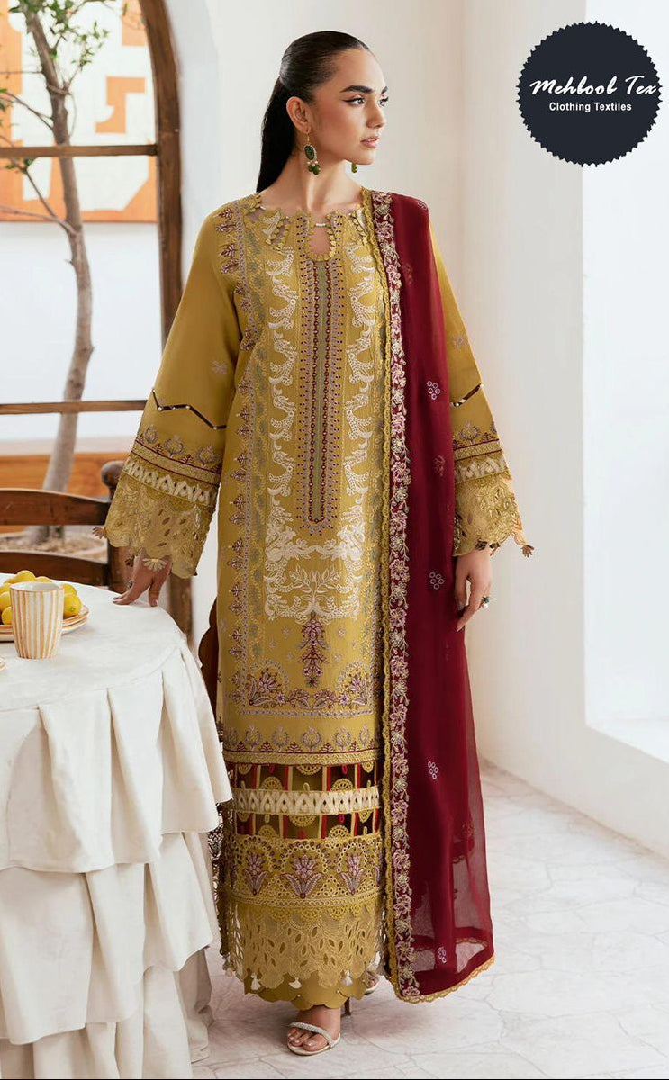 Mehboob Tex 1753 Pistachio Green Embroidered Lawn Suit