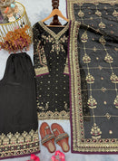 PD 1138 Luxurious Black Jimmy Choo Embroidered Plazzo Suit Set