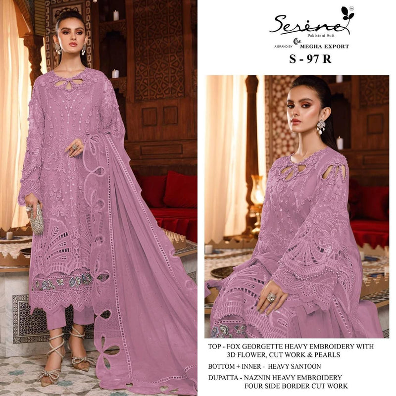 Serine Designer Suit S-97 | Embroidered Fox Georgette Collection