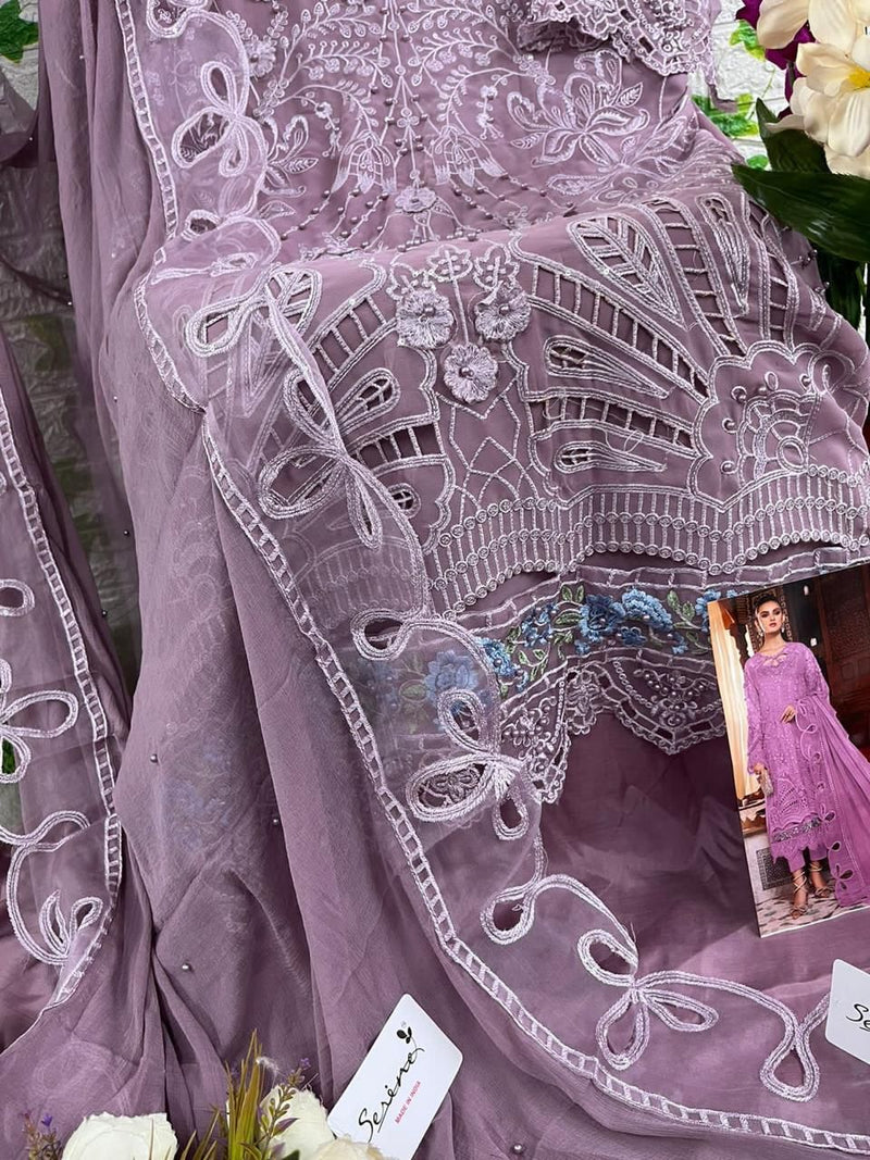 Serine Designer Suit S-97 | Embroidered Fox Georgette Collection