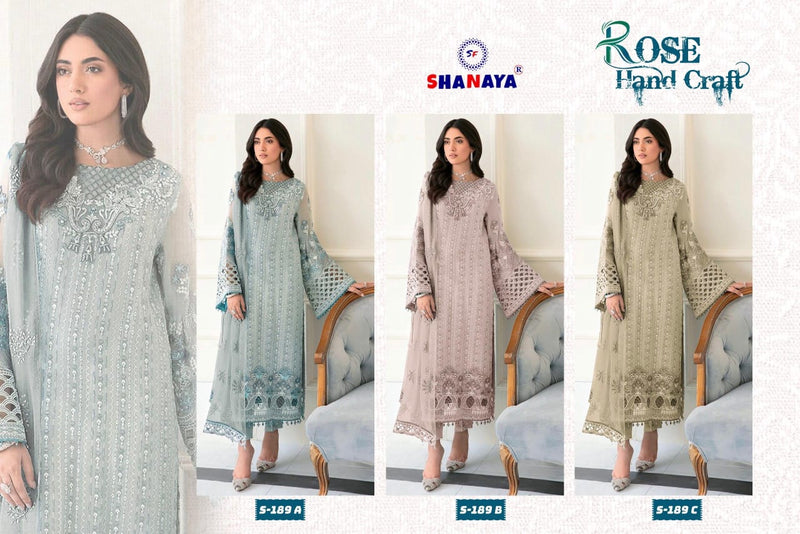 Shanaya Fashion Rose S 189 Fox Georgette Hand Craft Suit