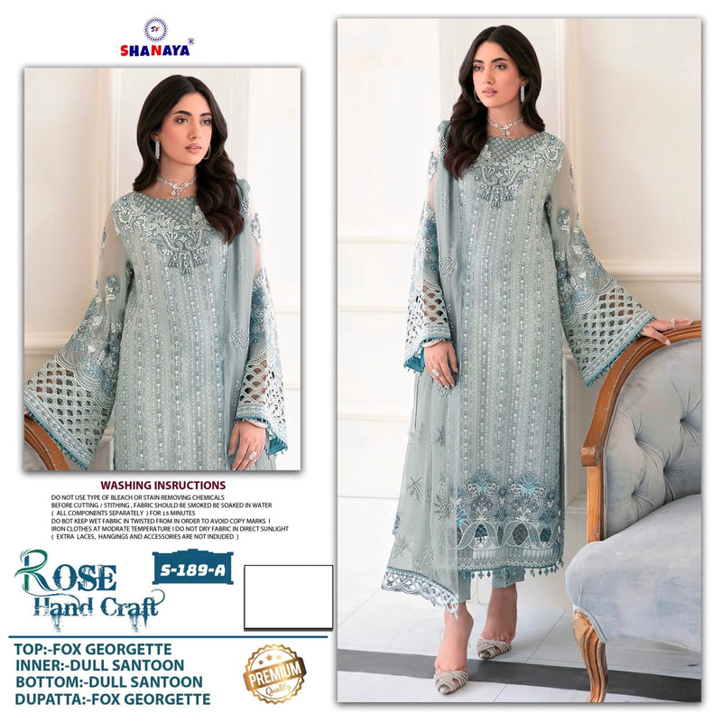 Shanaya Fashion Rose S 189 Fox Georgette Hand Craft Suit