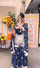 AD 218 Designer Party Wear Heavy Faux Georgette Traditional Suits