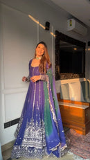 SR 1696 Royal Designer Pure Faux Georgette Anarkali Gown