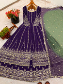 SR 1696 Royal Designer Pure Faux Georgette Anarkali Gown