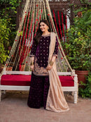 KD 1536 Classy Tone Velvet Embroidered Ethnic Wear for Weddings Traditional Dress