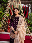 KD 1536 Classy Tone Velvet Embroidered Ethnic Wear for Weddings Traditional Dress
