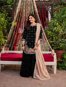 KD 1536 C Classy Tone Velvet Embroidered Ethnic Wear for Weddings Traditional Dress