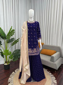 KD 1536 B Classy Tone Velvet Embroidered Ethnic Wear for Weddings Traditional Dress