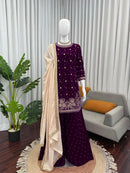 KD 1536 Classy Tone Velvet Embroidered Ethnic Wear for Weddings Traditional Dress