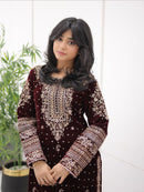 LC 1430 Luxurious Dark Velvet Embroidered Traditional Suits