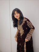 LC 1430 Luxurious Dark Velvet Embroidered Traditional Suits