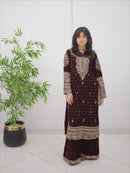 LC 1430 Luxurious Dark Velvet Embroidered Traditional Suits