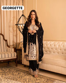LC 1416 Black Georgette Embroidered Traditional Suit