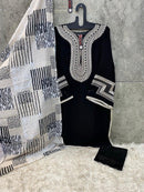Hoor Tex H 152 A Black Heavy Georgette With Embroidered Neck Pakistani Suit