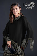 Laxuria 1530 Regal Black Embroidered Zam Satin Palazzo Suit