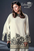 Laxuria 1530 B Regal Black Embroidered Zam Satin Palazzo Suit