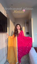 SRK 5313 Marigold Faux Georgette Anarkali Gown