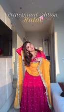 SRK 5313 Marigold Faux Georgette Anarkali Gown