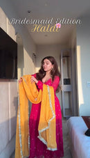 SRK 5313 Marigold Faux Georgette Anarkali Gown