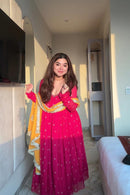 SRK 5313 Marigold Faux Georgette Anarkali Gown