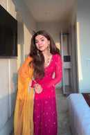 SRK 5313 Marigold Faux Georgette Anarkali Gown