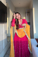 SRK 5313 Marigold Faux Georgette Anarkali Gown