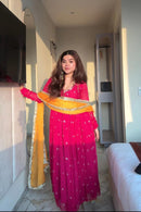 SRK 5313 Marigold Faux Georgette Anarkali Gown