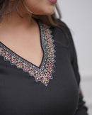 Sanskriti 8986 Classic Black Viscose Silk Kurti