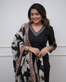 Sanskriti 8986 Classic Black Viscose Silk Kurti