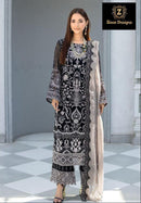 Ziaaz Designs code 863 Organza Semi stitched full heavy handwork suit