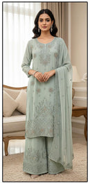 Hoor Tex HF 474 B Heavy Georgette With Zarkan Work Pakistani Suits