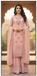 Hoor Tex HF 474 C Heavy Georgette With Zarkan Work Pakistani Suits
