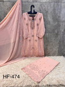 Hoor Tex HF 474 C Heavy Georgette With Zarkan Work Pakistani Suits