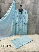 Hoor Tex HF 474 D Heavy Georgette With Zarkan Work Pakistani Suits