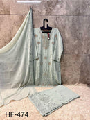 Hoor Tex HF 474 B Heavy Georgette With Zarkan Work Pakistani Suits