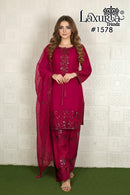 Laxuria Trendz 1578 B Satin Chiffon With Inner Farshi Salwar