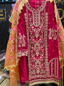 Ziaaz Designs Code 861 Organza Semi Stitched Full Heavy Handwork Suit