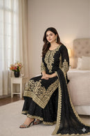 SSR 535 B Designer Heavy Embroidery Sequence Work Silk Palazzo Suit
