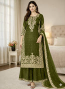 SSR 535 Designer Heavy Embroidery Sequence Work Silk Palazzo Suit