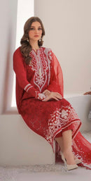 Florent 1038 Cambric Cotton Heavy Embroidery Work With Chikankari Pakistani Suits