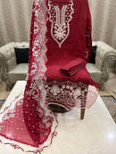 Florent 1038 Cambric Cotton Heavy Embroidery Work With Chikankari Pakistani Suits