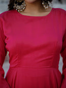 VT 1146 Vichitra Silk Anarkali Suit Set with Printed Marshmallow Silk Dupatta