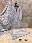 Hoor Tex HF 482 C Heavy Chinon Cut Work Salwar Suit