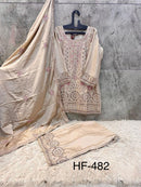 Hoor Tex HF 482 D Heavy Chinon Cut Work Salwar Suit