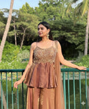 LG 2055 Sequence Embroidery Sharara Style Suit