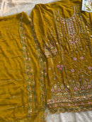 Mehboob Tex 1852 B Chiffon Heavy Embroidery With Hand Khatli Work Pakistani Suits