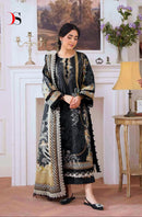 Deepsy Suits 1485 Jade Pure Cotton Heavy Patch Embroidery Work Pakistani Suits