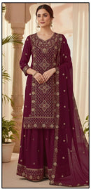 Hoor Tex HF 505 A Heavy Georgette With Zarkan Work Pakistani Suits